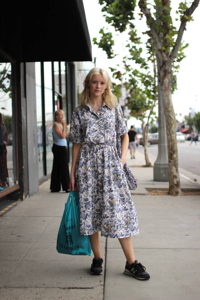 dress, Melrose, New Balance, Sneakers, street style, Vintage