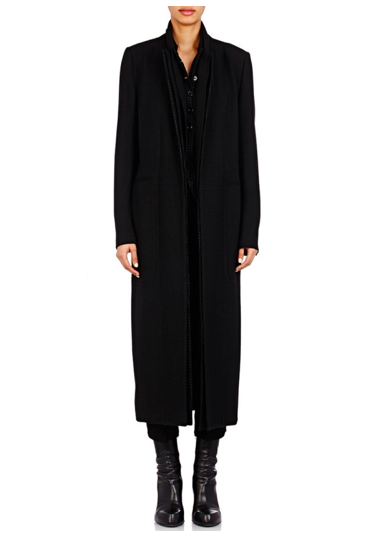 Ann Demeulemeester Mixed-Fabric Belted Coat