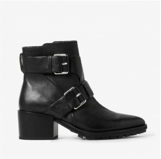 Buckle Leather Ankle Boots, $129.99