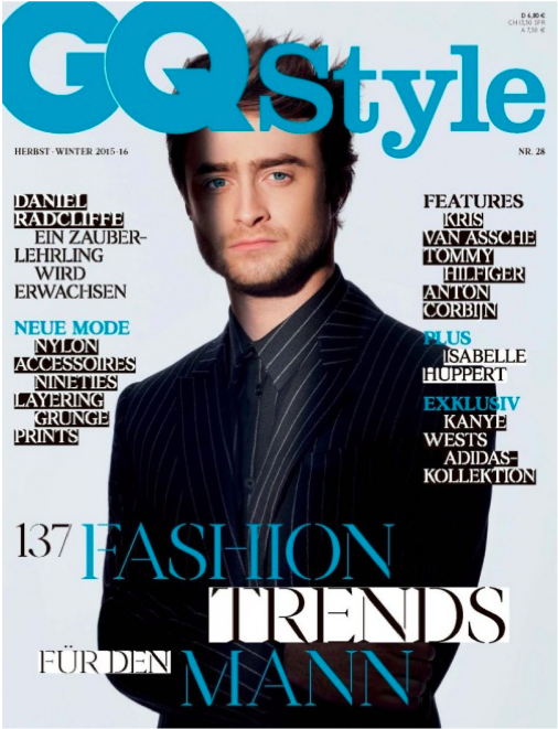 Daniel Radcliffe for GQ Style Germany’s F:W 2015 Issue
