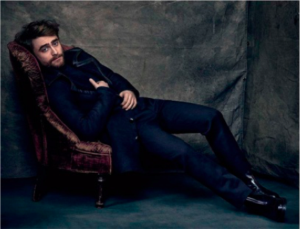 Daniel Radcliffe wearing a Diesel Black Gold coat, Prada pants, and Church’s shoes for Icon El Pais F:W 2015