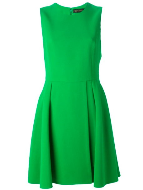 Versace Pleated Silk Dress, $2,045