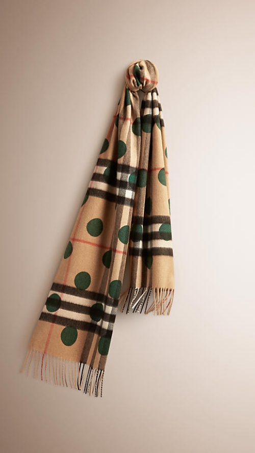 The Classic Cashmere Scarf in Check and Dots