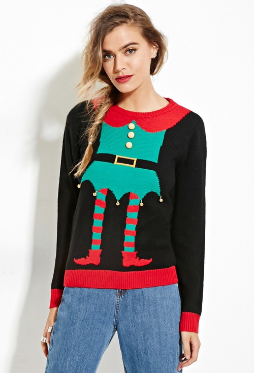 Elf Graphic Bells Sweater