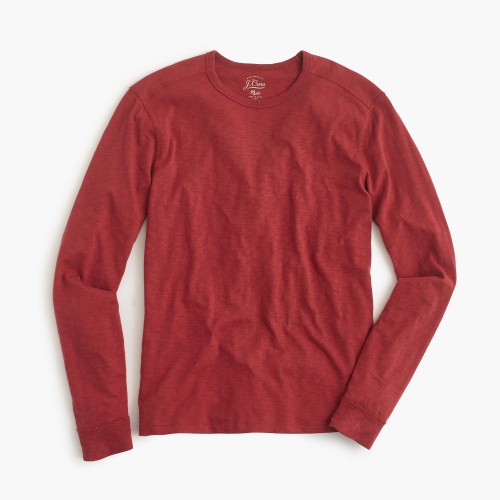 Long-Sleeve Textured Cotton T-Shirt
