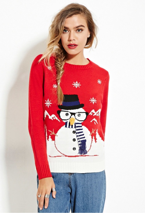 Snowman Graphic Sweater