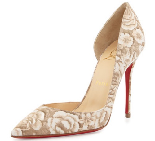 Christian Louboutin Iriza Pumps in Beige Floral