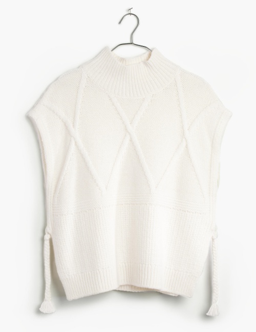 Cableknit Side-Tie Sweater Vest