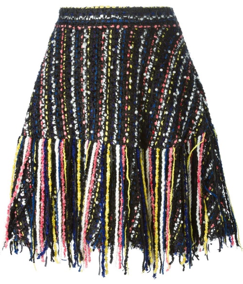 MSGM Knitted Fringe A-Line Skirt