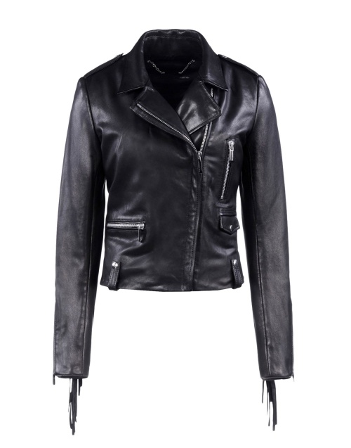 Barbara Bui Fringed Leather Biker Jacket