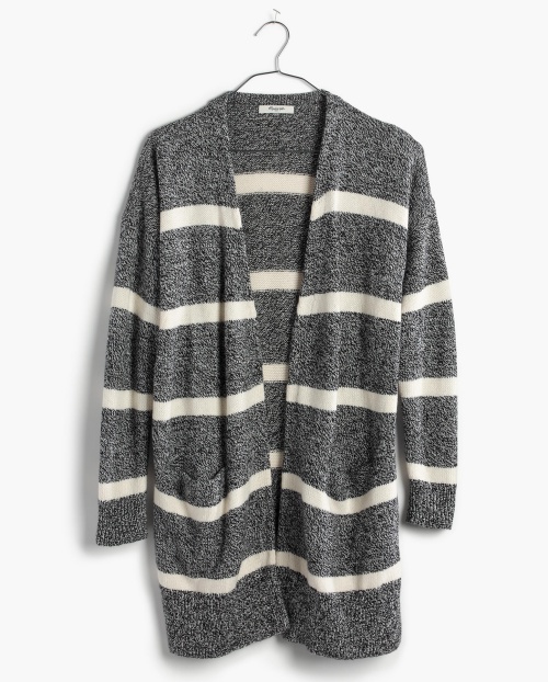 Striped Open Cardigan Sweater