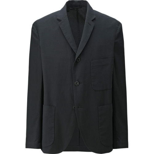 Two-button Jacket in Cotton Seersucker