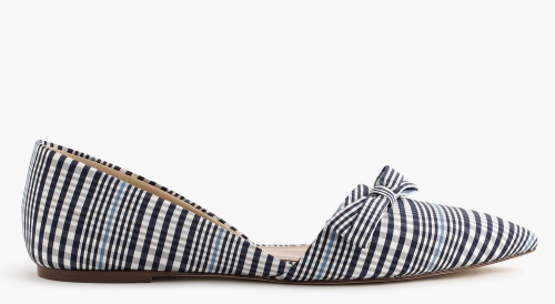 Sloan Plaid d’Orsay Flats with Bow