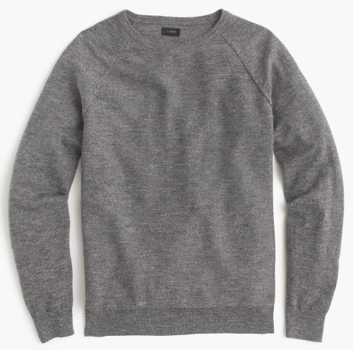 Slim Rugged Cotton Sweater in Pewter