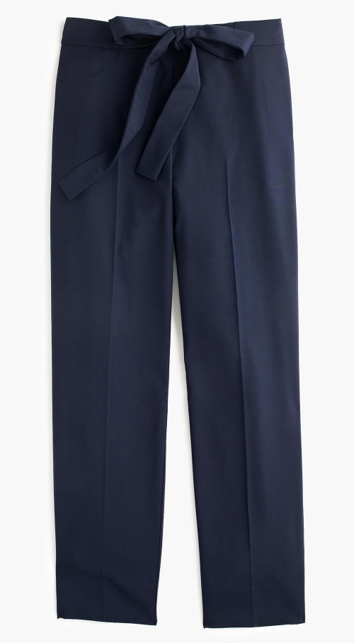 Tie-Front Pants in Lightweight Bi-Stretch Wool
