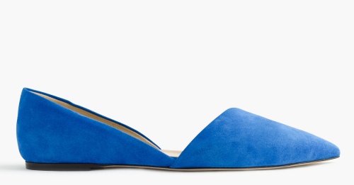 Sloan Suede d’Orsay Flats in Bright Grotto