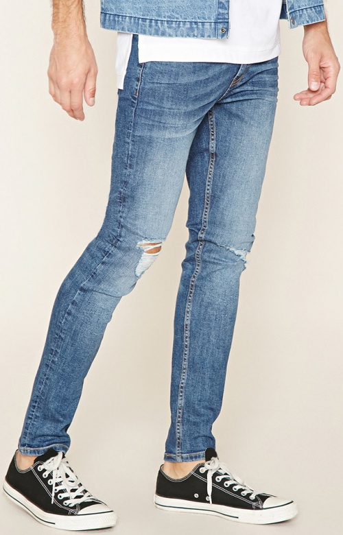 Distressed Slim-Fit Jeans