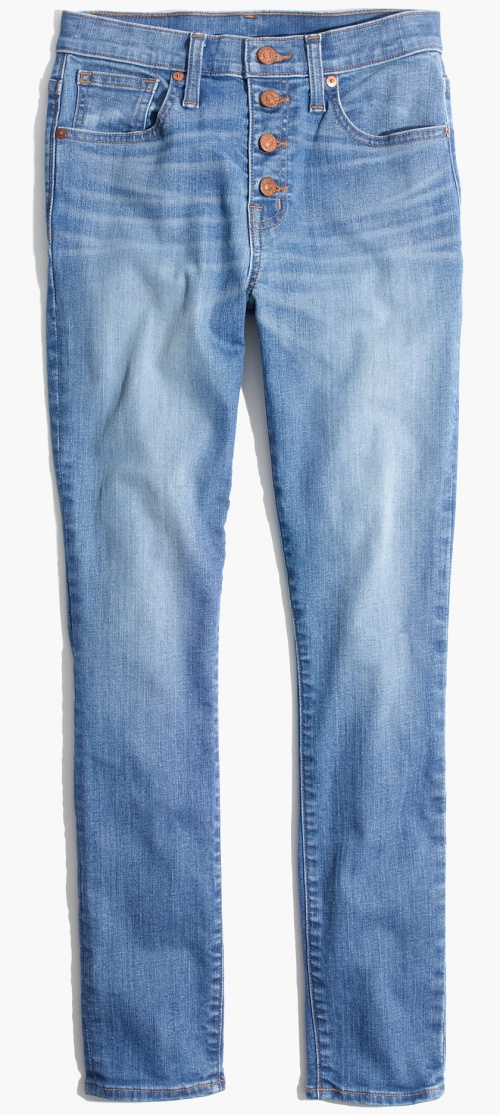 9” High-Rise Skinny Crop Jeans: Button-Through Edition