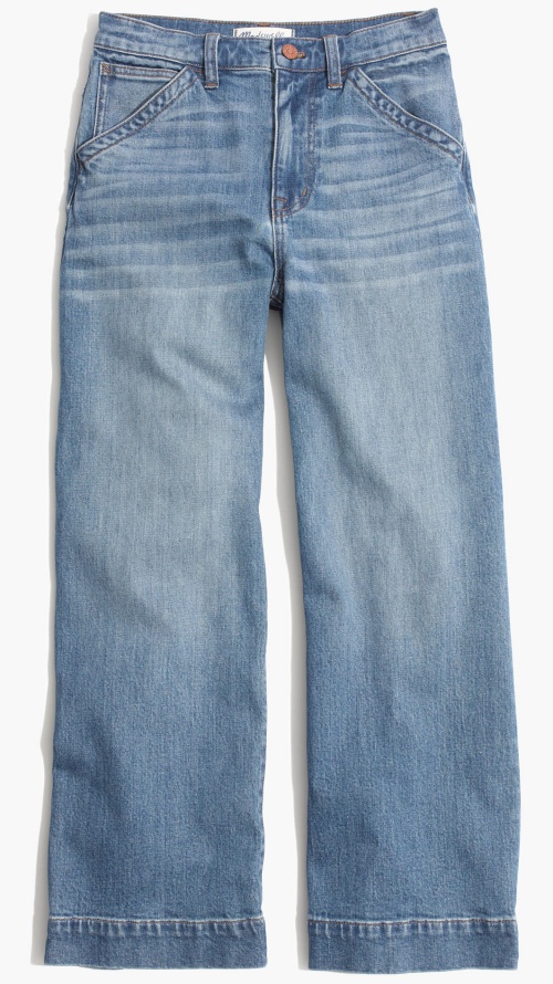Wide-Leg Crop Jeans in Birdie Wash