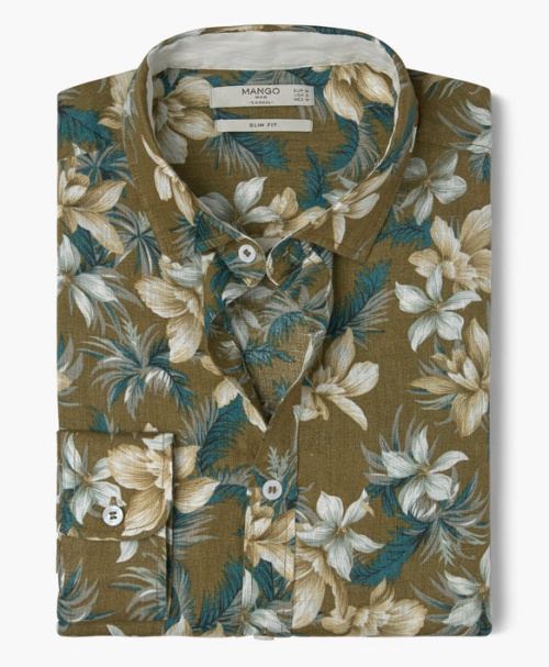 Slim-fit Floral Print Shirt