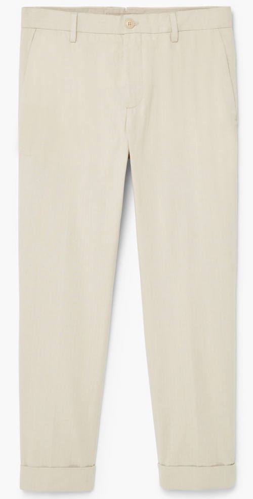 Straight-fit Cotton Linen-blend Chinos