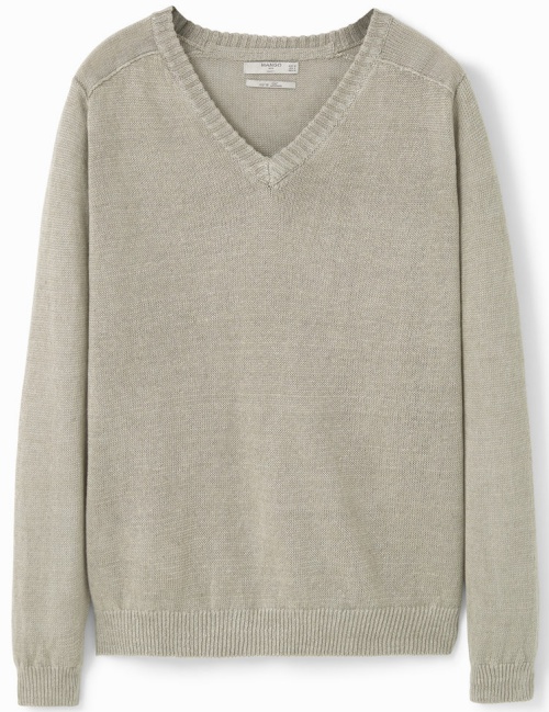V-neck Linen Sweater