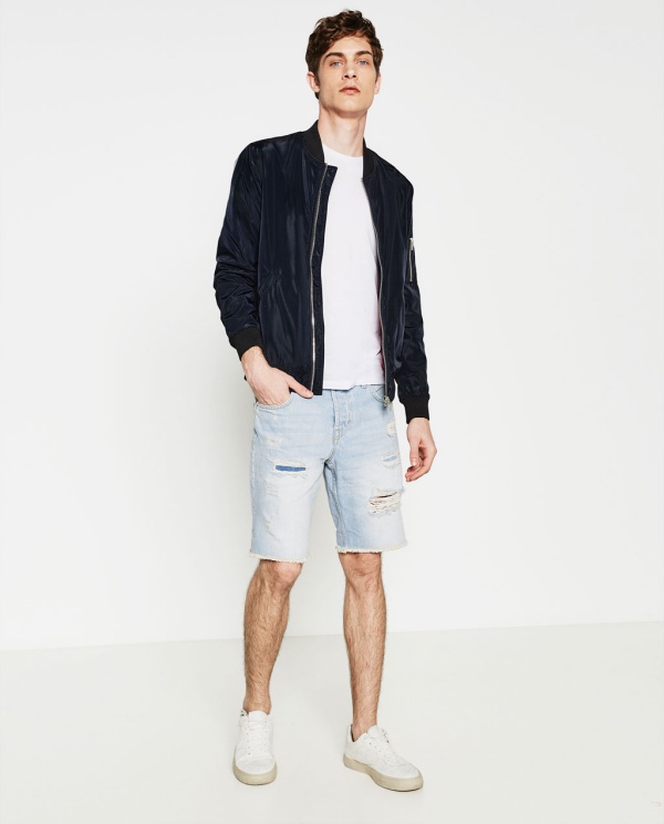 zara mens jean shorts