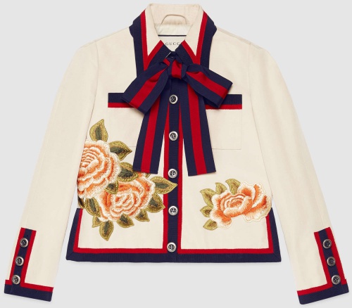 Gucci Silk Cotton Embroidered Jacket