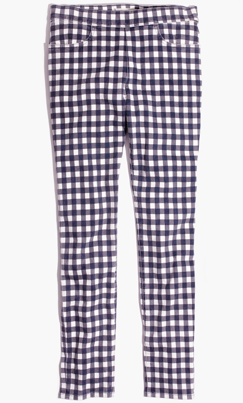 9” High-Rise Skinny Crop Jeans: Gingham Edition