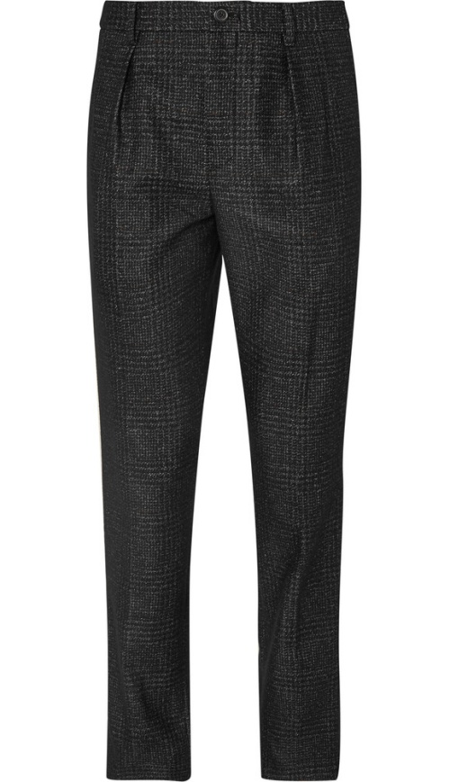 Wooyoungmi Slim-Fit Checked Wool-Blend Trousers