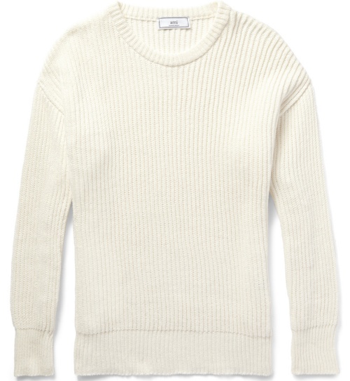 AMI Ribbed Cotton Sweater