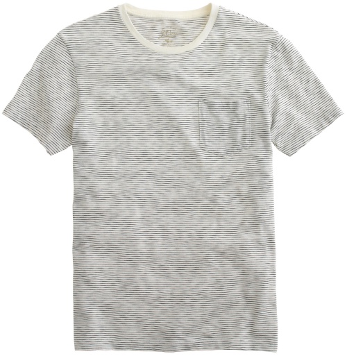 Textured Pocket T-Shirt in Wavy Stripe