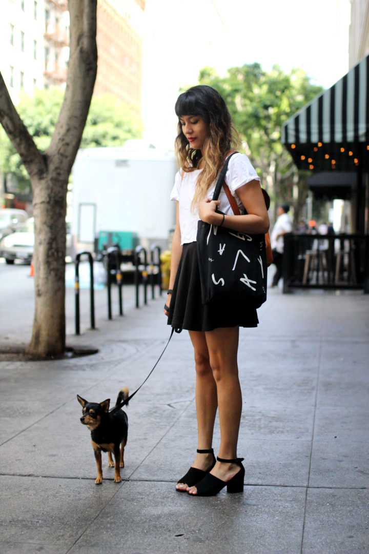 Dog, dtla, Nasty Gal, Shoes, Skirt, Spring, street style, Topshop, Tshirt, Urban Outfitters
